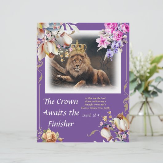 De kroon wacht op het Briefpapier van de Finisher (Staand voorkant)