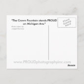 De kroonfontein, Millennium Park, Chicago Briefkaart (Achterkant)