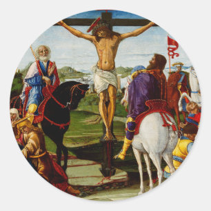 De kruisiging door Benvenuto di Giovanni Ronde Sticker