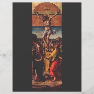 De Kruisiging naar Carlo Crivelli Heilige Kunst Flyer