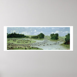 De kruising van de San Joaquin, Paraguay, 1865 Poster