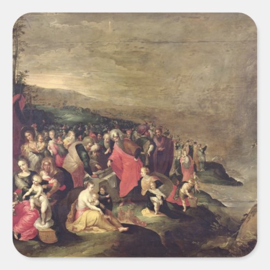 De kruising van het Rode Zee Vierkante Sticker (Voorkant)