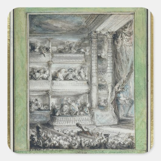 De kruising van Voltaire bij de theaterfrancais Vierkante Sticker (Voorkant)