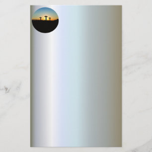 De kruisingen van de kroonkalk bij zonsondergang briefpapier