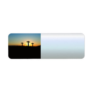 De kruisingen van de kroonkalk bij zonsondergang etiket