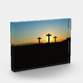 De kruisingen van de kroonkalk bij zonsondergang fotoblokken (Links)