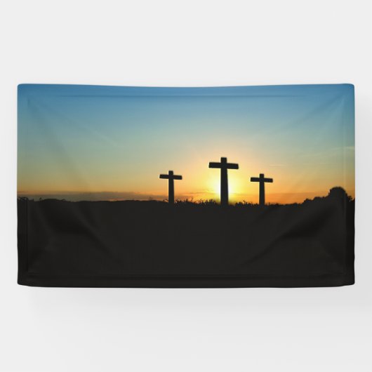 De kruisingen van de kroonkalk bij zonsondergang spandoek (Horizontaal)