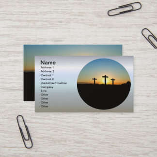 De kruisingen van de kroonkalk bij zonsondergang visitekaartje