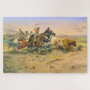 De kudde-verlater Cowboy Wranglers C Russell 1897 Legpuzzel