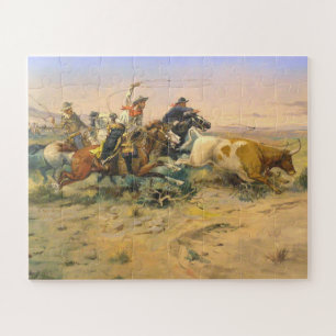 De kudde-verlater Cowboy Wranglers C Russell 1897 Legpuzzel