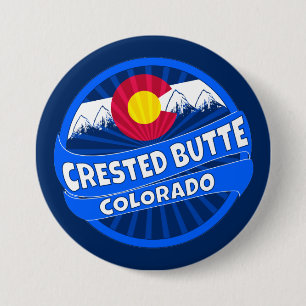 De kuif Butte berg van Colorado barstte knoop Ronde Button 7,6 Cm