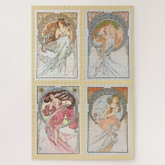 De kunst 1898 door Alphonse Mucha Legpuzzel (Verticaal)