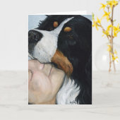 De Kunst Lege Notecard van de Hond van "Bernie Kaart (Gele Bloem)