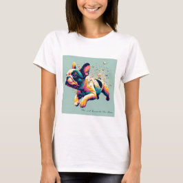 De kunst onder het blauw t-shirt