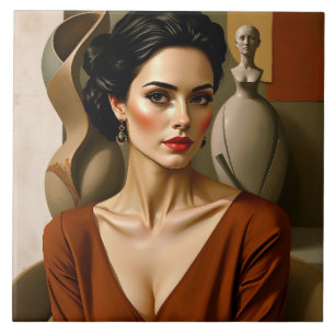 De kunst tussen ons – kleurrijk portret tegeltje