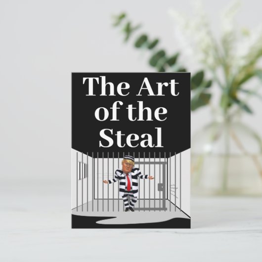 De Kunst van de Diefstal Trump Postkaart (Staand voorkant)