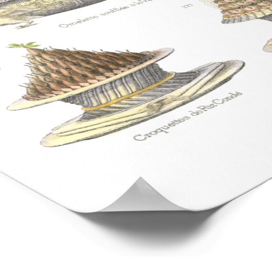 De kunst van de Soufflé - Antiek  gebak Poster (Hoek)