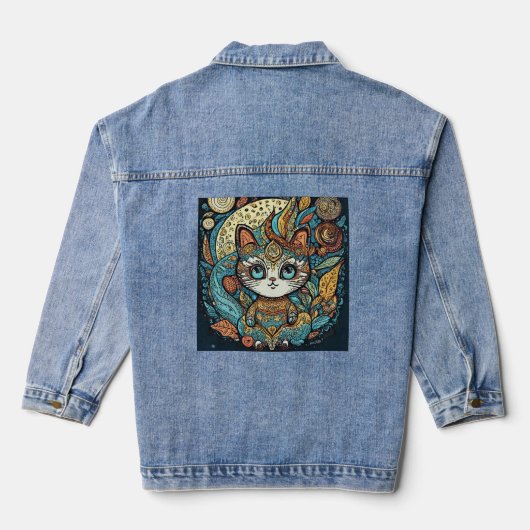 De kunst van doodle denim jacket (Achterkant)