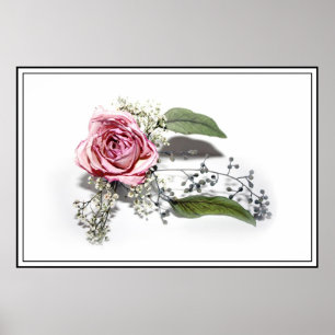 De kunst van het glanzend worden - een roze Rose Poster