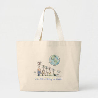 De kunst van het leven op Aarde Bag Grote Tote Bag