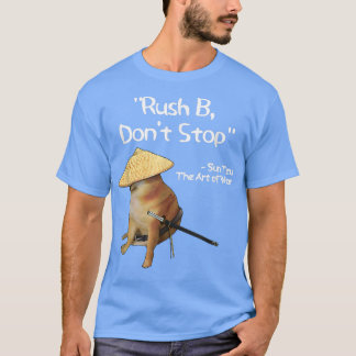 De kunst van het oorlogsthema Rush B Samurai Doge T-shirt
