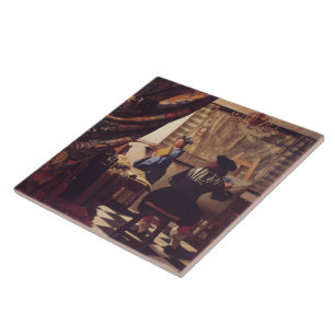 De Kunst van het Schilderen door Johannes Vermeer Tegeltje