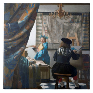 De kunst van het schilderen, Johannes Vermeer Tegeltje
