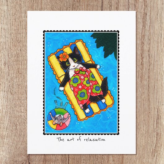 'De kunst van ontspanning' Cat & Mouse Custom Briefkaart