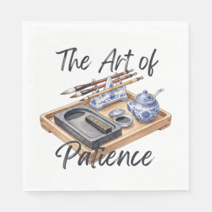 De Kunst van Patience Kalligrafie Illustratie Servet
