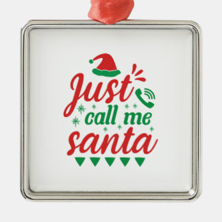 De kunst van Xmas noemt me enkel Kerstman Metalen Ornament