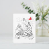 De kunstenaar schildert dood briefkaart (Staand voorkant)