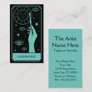 De kunstleraar Tarot aangepaste tekst Visitekaartje