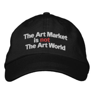 De kunstmarkt is niet de kunstwereld geborduurde pet