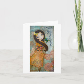 De kunstmeisje Notecard van de vlinder Kaart