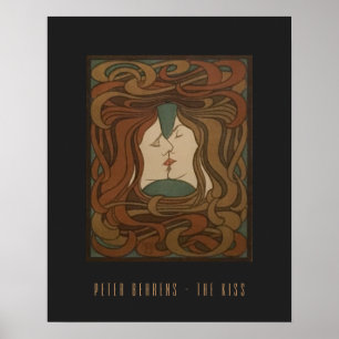 De kus 1898, vrouw - Art Nouveau - Illustratie Poster