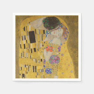 De Kus, Art Nouveau Olie Schilderij, Gustav Klimt Servet