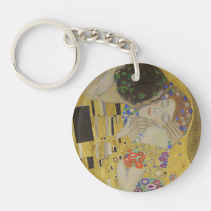 De Kus, Art Nouveau Olie Schilderij, Gustav Klimt Sleutelhanger