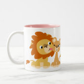 De kus: Cute Cartoon Lion Couple Mok (Links)