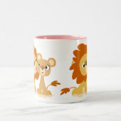 De kus: Cute Cartoon Lion Couple Mok (Center)