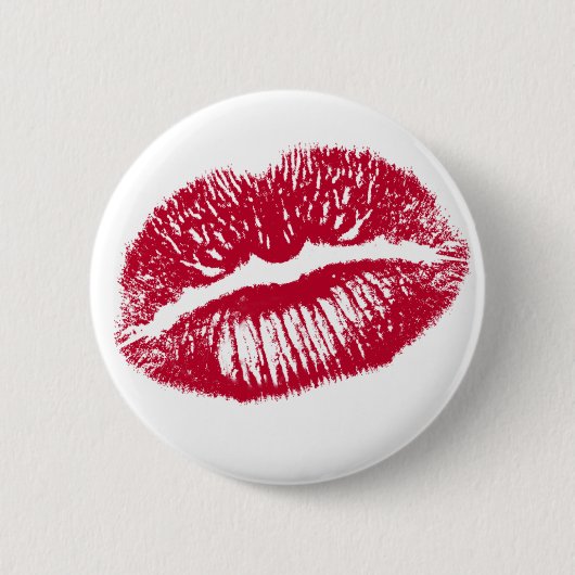 De kus, de rode lips ronde button 5,7 cm (Voorkant)