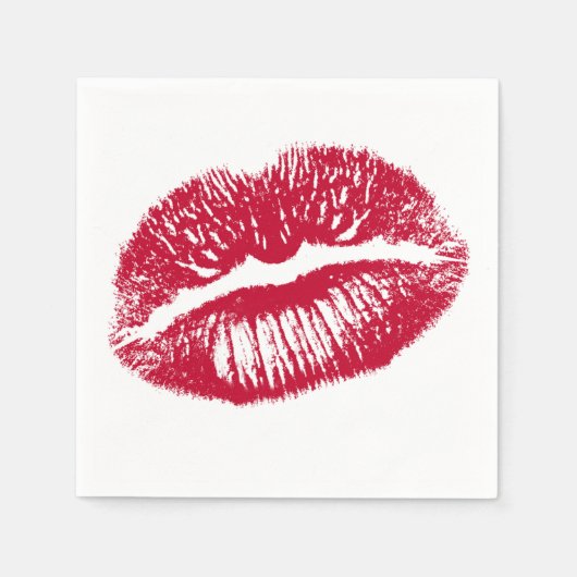 De kus, de rode lips servetten (Voorkant)