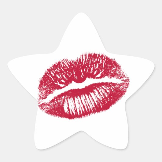 De kus, de rode lips ster sticker (Voorkant)