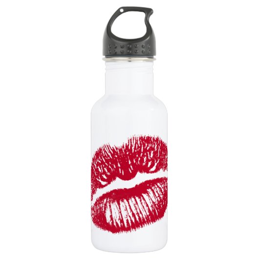 De kus, de rode lips waterfles  (Voorkant)