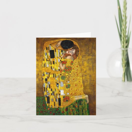 De kus door Gustav Klimt Kaart (Voorkant)