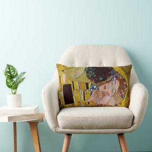 De Kus door Gustav Klimt, Vintage Art Nouveau Kussen