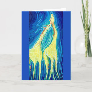 De Kus - Giraffe Kunstkaart Kaart