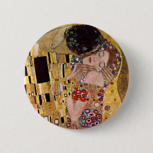 De Kus, Gustav Klimt Ronde Button 5,7 Cm