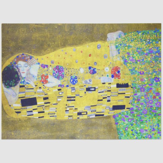 De Kus, Gustav Klimt Tissuepapier (Voorkant)