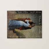 De Kus / Il Bacio aangepaste tekst kunst puzzel (Horizontaal)