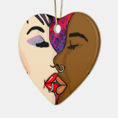 De kus | Kerstmis Keramisch Ornament (Links)